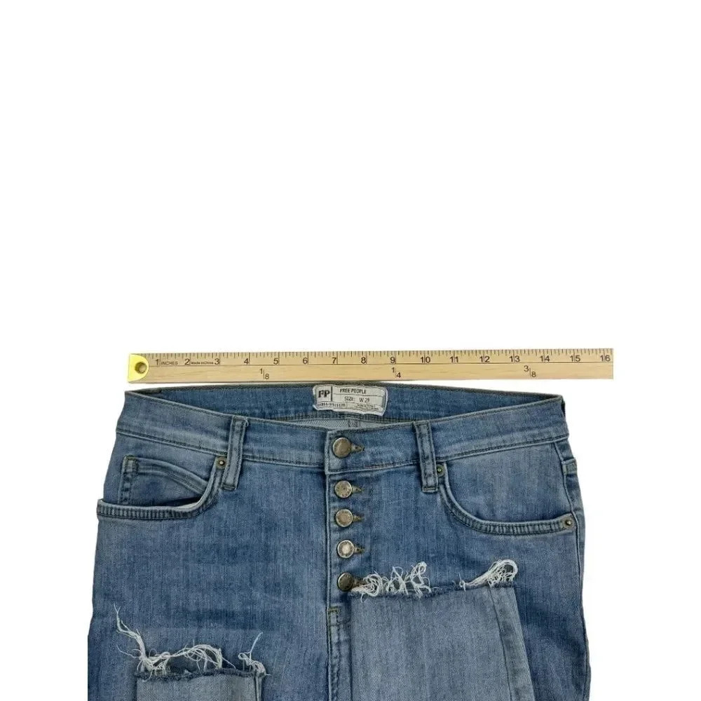 Free People Button Fly Raw Hem Jeans - Picture 8 of 10